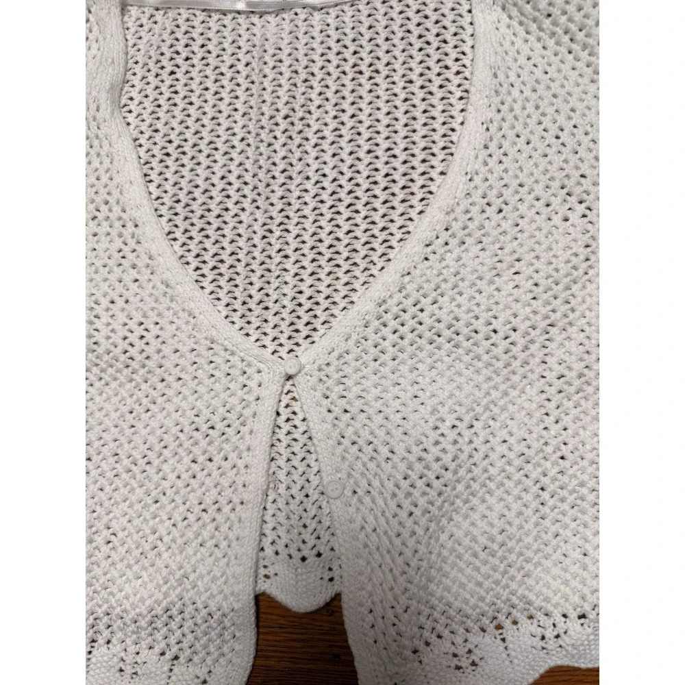 Cotton-On Sweater Cover Up Cardigan Woman's Med White Long Sleeve